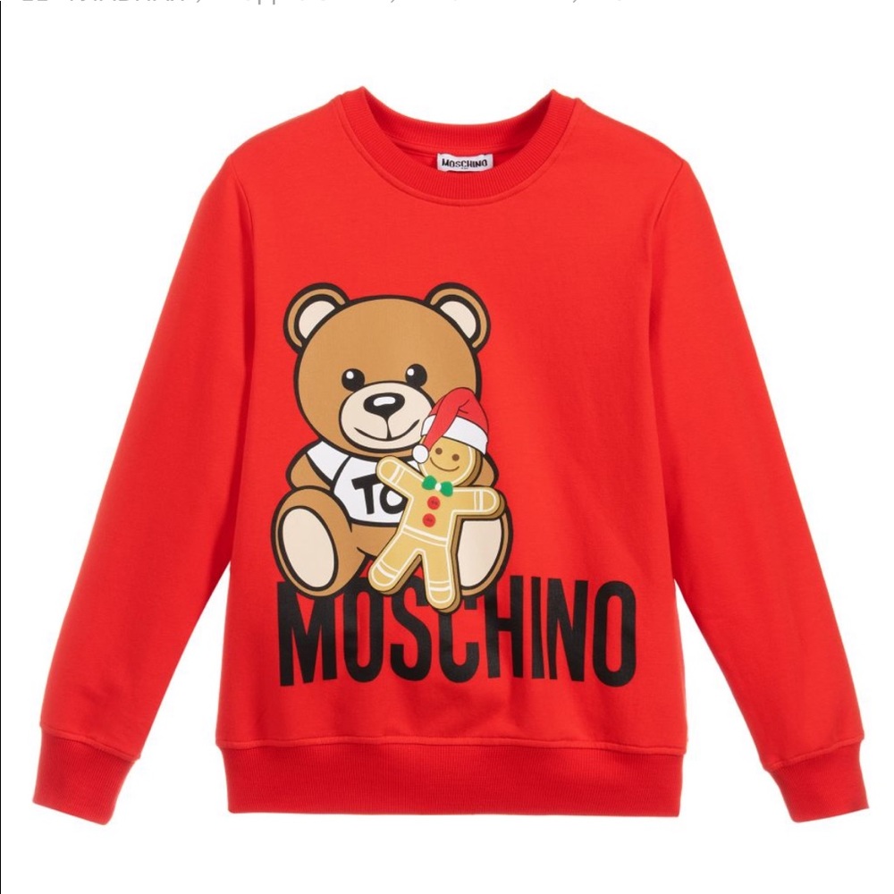 Moschino Kid-Teen girls and boys red sweatshirt